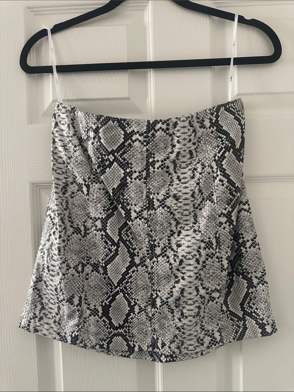 Lulu's Venture Out Black & White Snake Print Mini Skirt